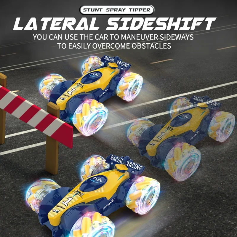 2.4G RC สเปรย์ Stunt Drift รถไฟเพลงของเล่นเด็ก 4CH Dual รีโมทคอนโทรล Racing Off-road Twist Gesture Induction รถ