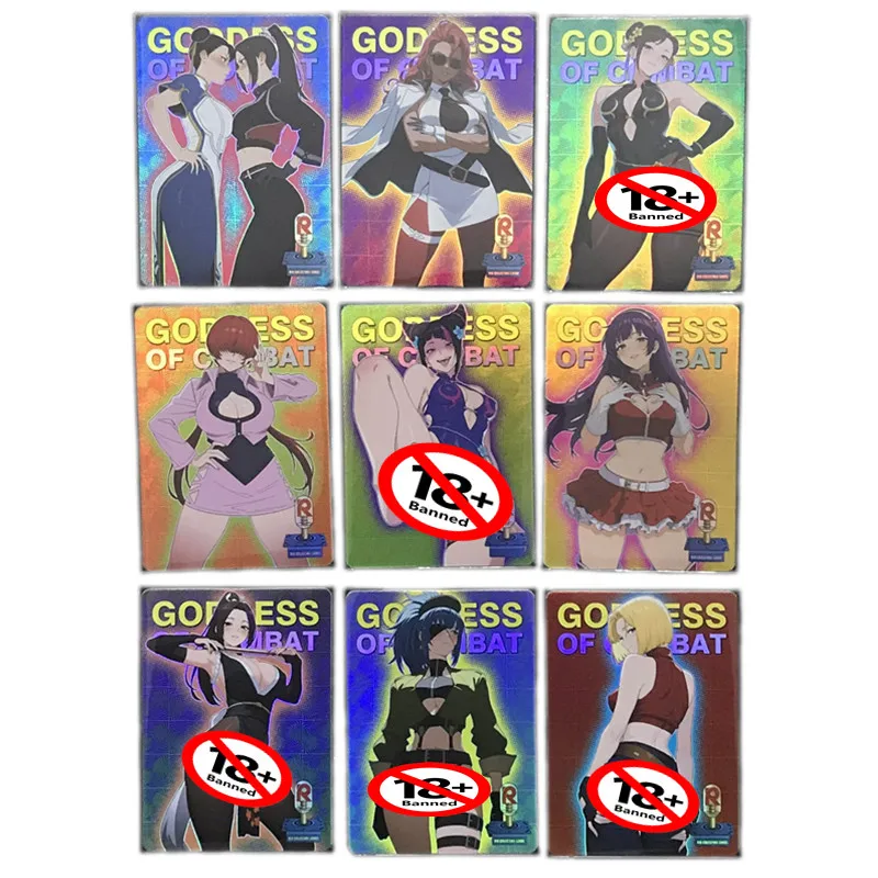 9 pièces/ensemble cartes Sexy roi des combattants 97 jeu Mai Shiranui Marie Sharmi Anime Flash carte nue adulte bande dessinée Collection carte cadeau