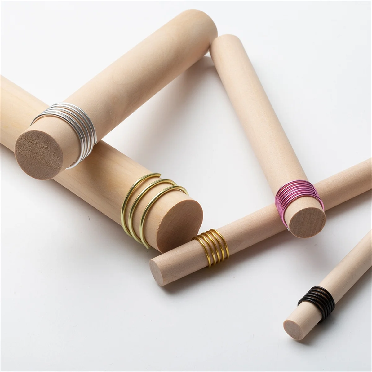 ABJZ 6 шт. набор деревянных оправок размером 1/4 дюйма-1 дюйм для поделок для формования проволоки деревянные стержни для DIY аксессуары для быстрой намотки