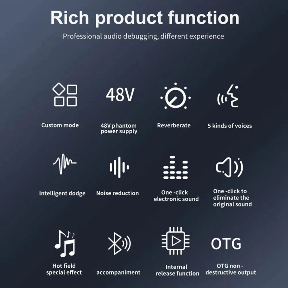

-A99Z Professional Podcast Live Sound Card DJ Mixer Audio Mixer Equipment For PC Recording Singing Streaming Gaming