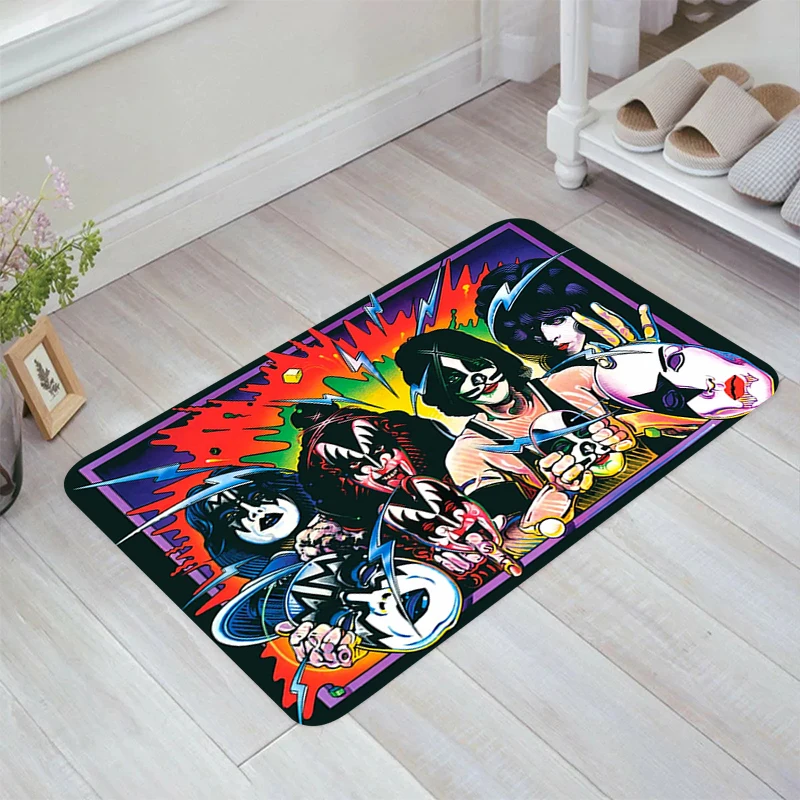 

Rugs American Rock Band K-KISS Floor Mat Carpet Entrance of House Balcony Carpets Living Room Kitchen Rug Home Foot Doormat Door