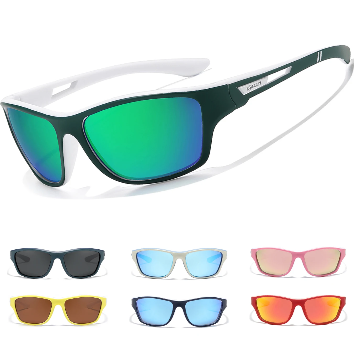 الاستقطاب الفاخرة خمر الأسود الرياضة العدسات الملونة النظارات الشمسية UV400 نظارات الموضة للرجال النساء العلامة التجارية تصميم نظارات الصيد