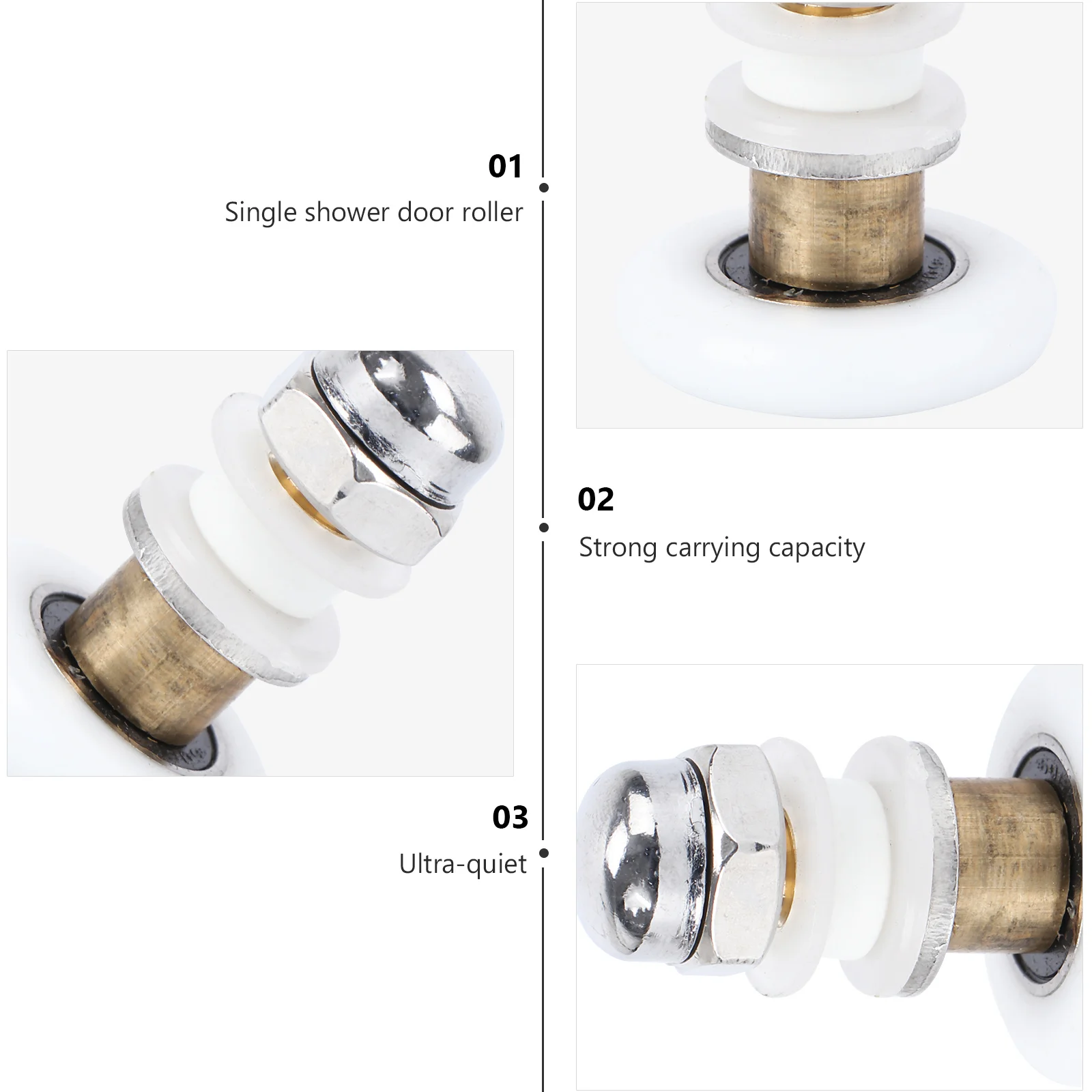 

4pcs Glass Door Rollers For Shower Doors Heavy Duty Smooth Running Bathroom Diy Replacement Parts Shower Door Runners Wheel