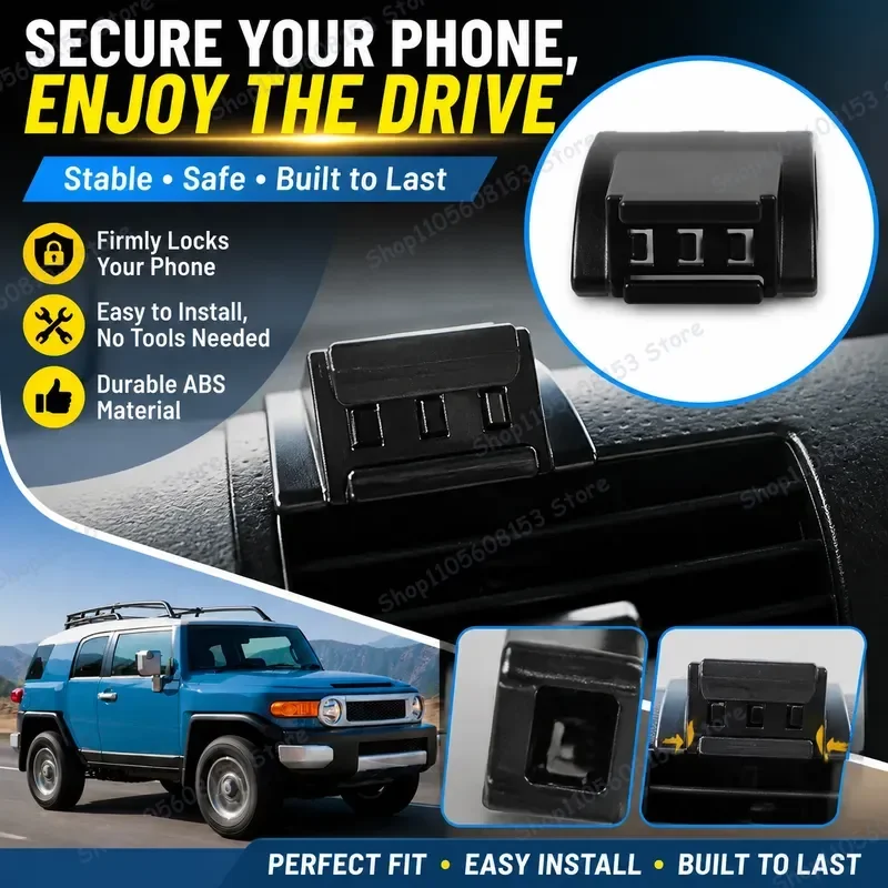 For Toyota FJ Cruiser Phone Holder Clip On Dashboard Mount Stable No Vibration Car Mount for Smartphone GPS Navigation