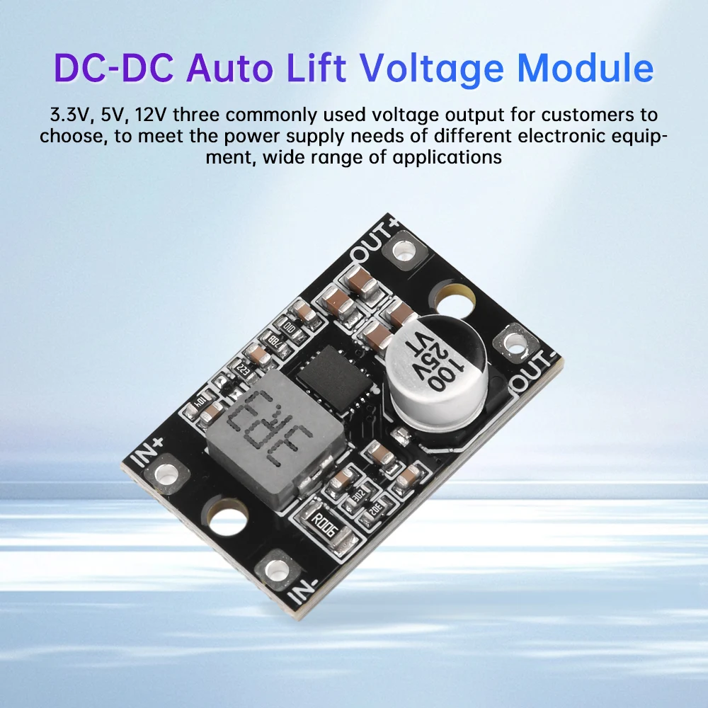 DC-DC Auto Lift Module 3-20V Input to 3.3V/5V/12V Li-ion Battery Power Management Module Max 3.5A 95% Conversion Efficiency