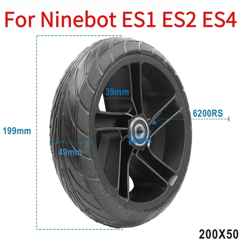 

Для электрического скутера Ninebot ES1 ES2 ES4, взрывозащищенная запасная часть, твердая шина, заднее колесо 200x50 с сборкой
