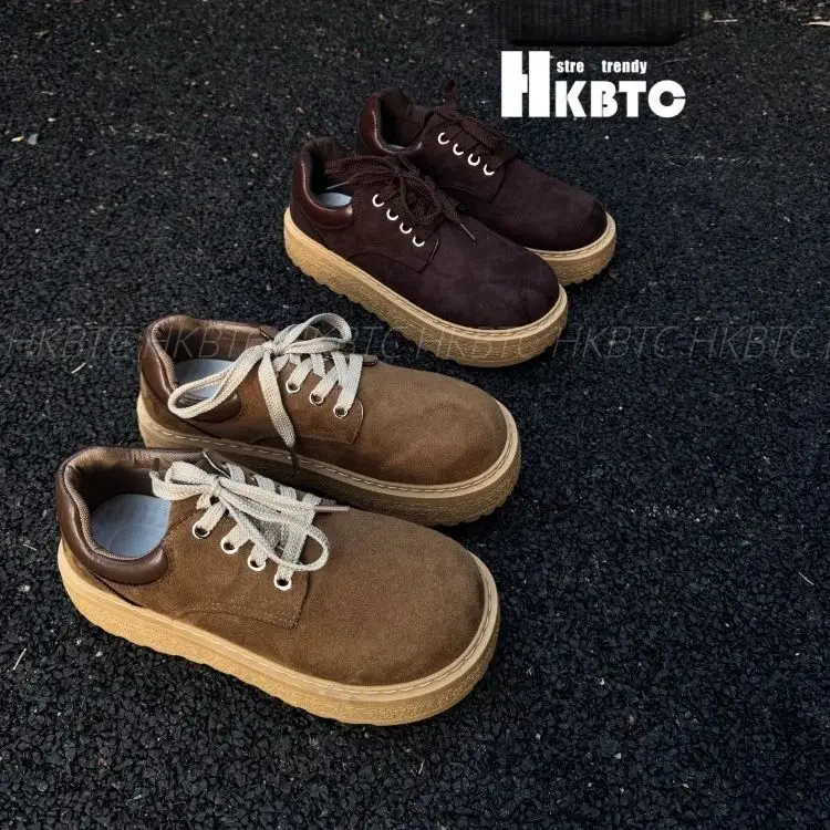 Chaussures durables pour l'automne et l'hiver, chaussures décontractées en daim pour hommes, semelle épaisse, rehausse la taille, douces, antidérapantes et chaudes