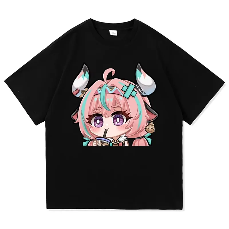 

Genshin Impact Varesa Boba Milk Tea T Shirt Fashion Men/Women Funny Cute Kawaii T-Shirt Unisex Japanese Anime Cotton Tees Shirts