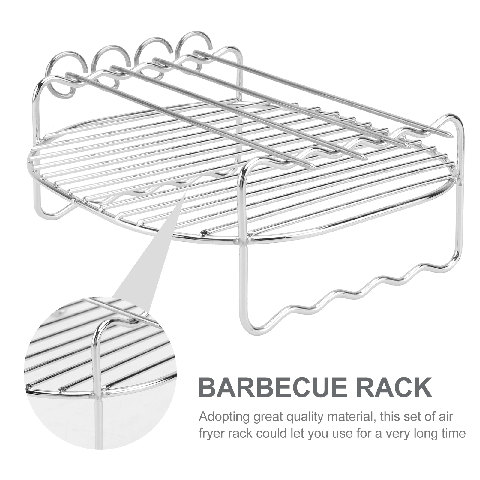 

Square 18x7cm Layer Stainless Steel BBQ Cooking Racks Air Fryer Rack Kitchen Multi Purpose Rack Steaming Cooling Kitchen Grills