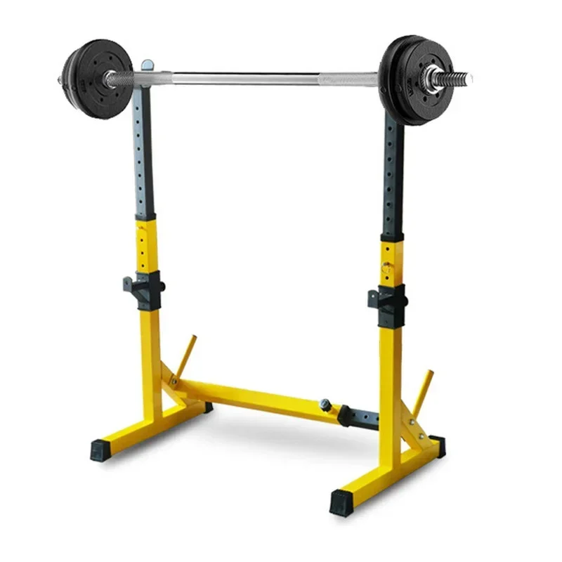 One-Piece Barbell Squat Rack Stand Steel Barbell Stand Weight Lifting Adjustable Height Barbell Frame Indoor Fitness Equipment