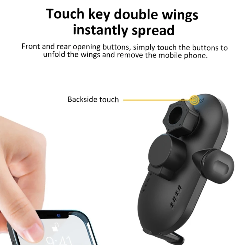 Adsorption Car Phone Charging Holder 360 Degree Rotating 15W Wireless Charging Mount Stand for 15 14 13