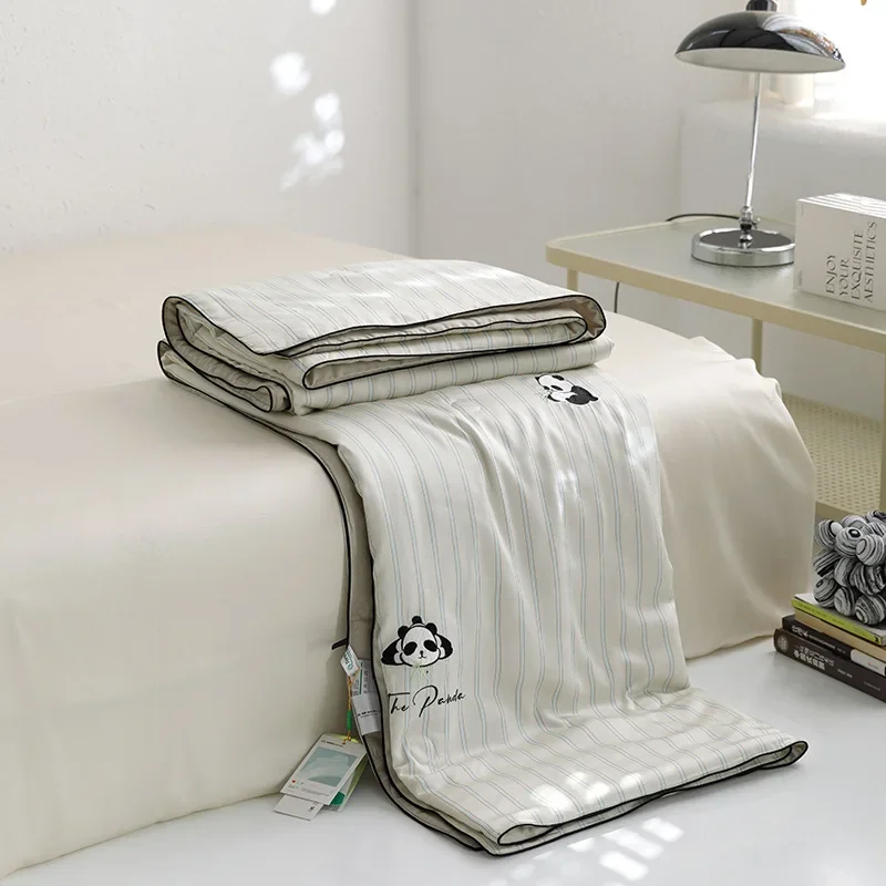 4Pcs Faux Silk Summer Quilt Set with Sheets Pillowcases, Air Conditioning Quilt, Machine Washable Lyocell Fiber Quilt
