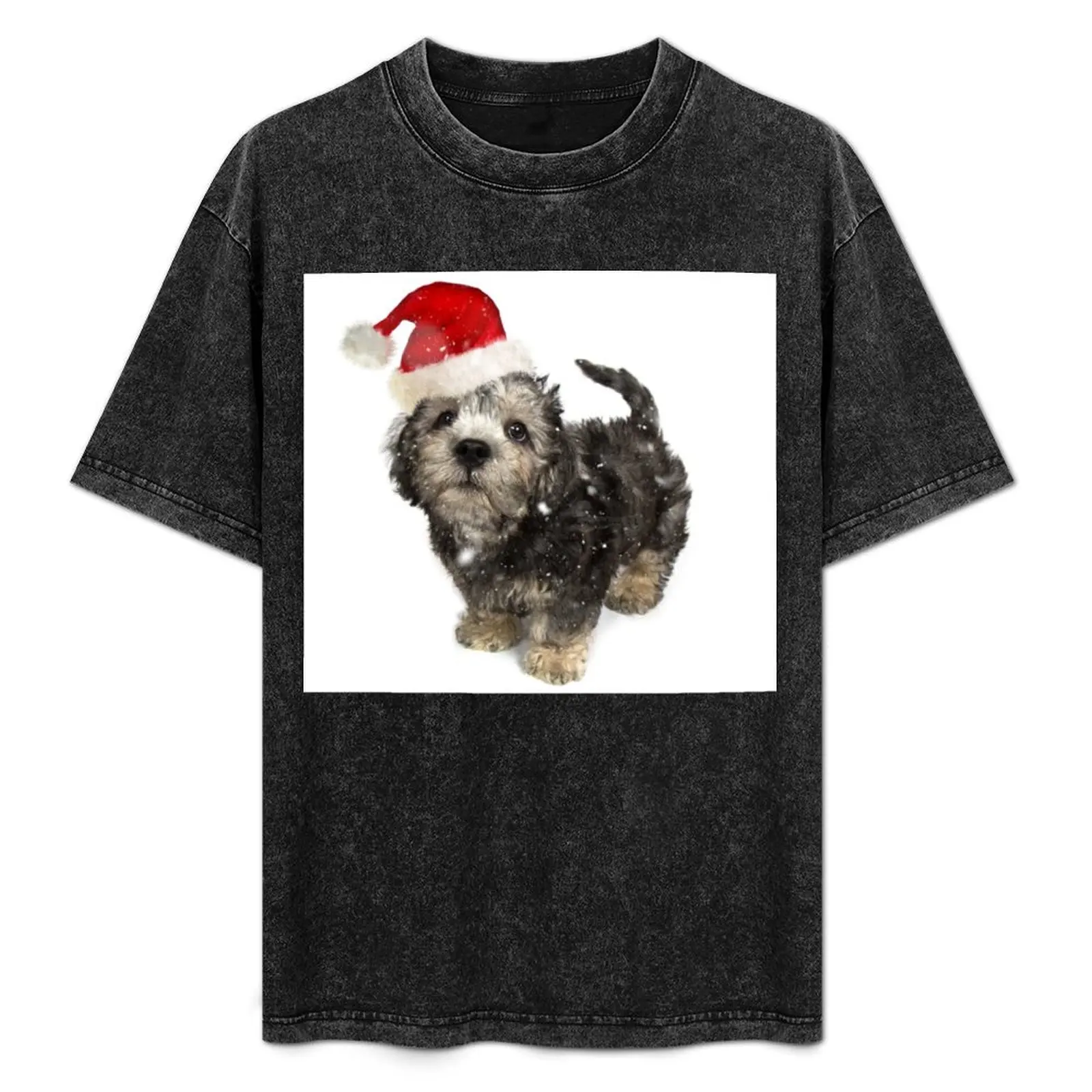 

Santa Dandie Dinmont Terrier Puppy T-Shirt Industrial Work Tee Shirt