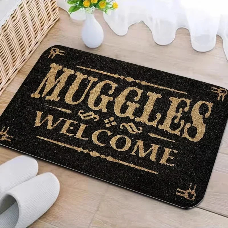 

Welcome Muggles Entrance Mat Living Room Floor Decoration Carpet Non-slip Easy To Clean Area Rug Home Office Washable Doormats