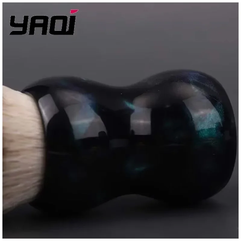 YAQI Night Emerald 26mm Synthetic Hair Resin Handle Wet Shaving Brush Wet Shave Tools Men's for Face And Beard Grooming
