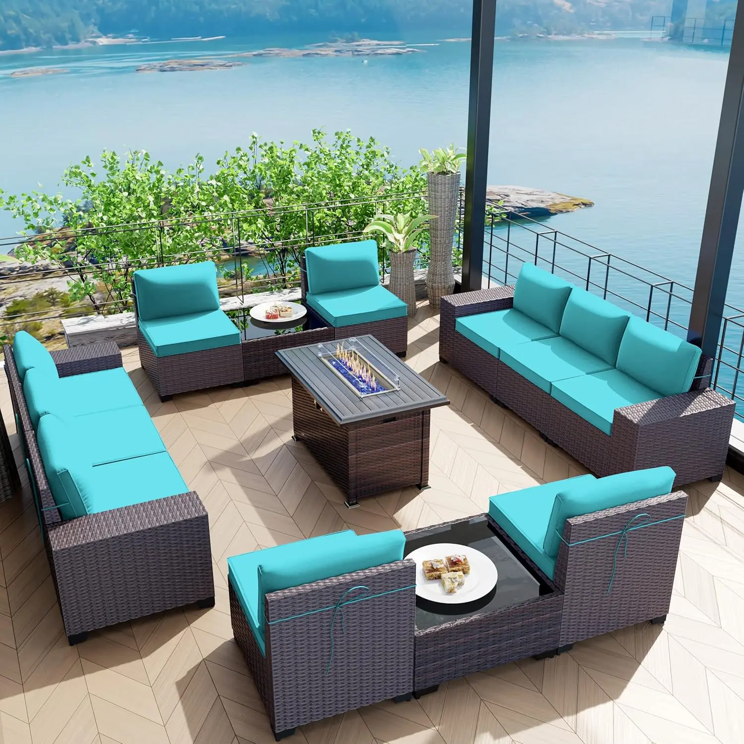 13 Pieces Outdoor Patio Furniture Set w/ 43