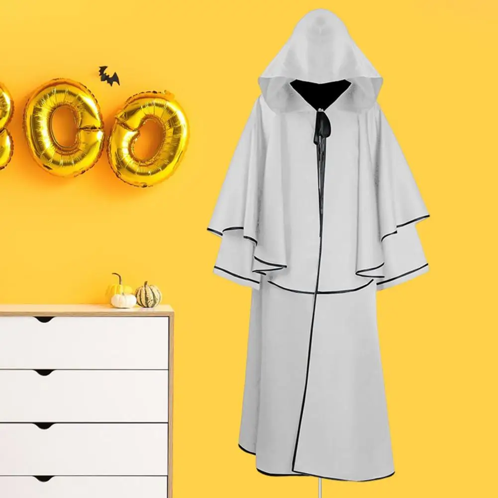 Halloween Cloak Death God Halloween Children Cosplay Cloak Unisex Full Length Witch Cape for Stage Show Performance Tie-up