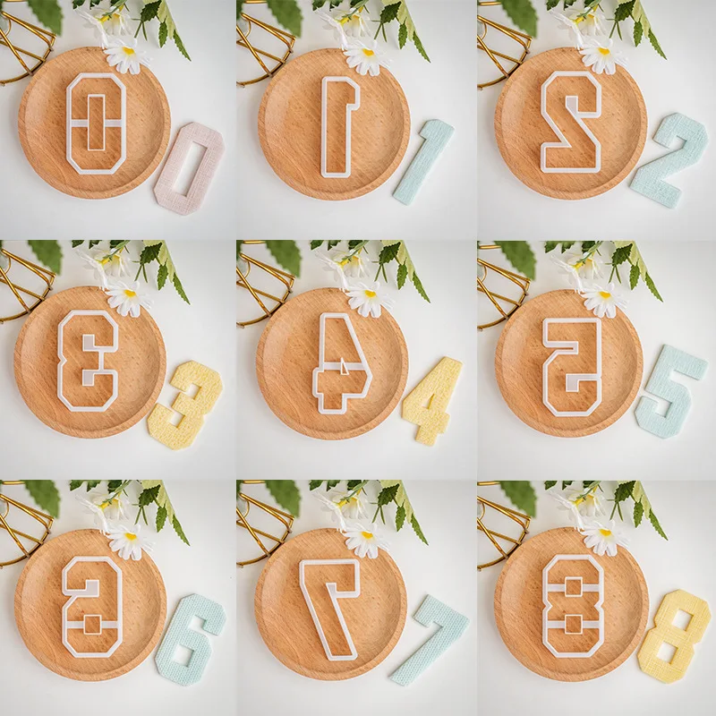 Number One to Nine Cookie Cutters Birthday Cake Decoration Molds Fondant Biscuit Plastic Moulds DIY Baking Tools