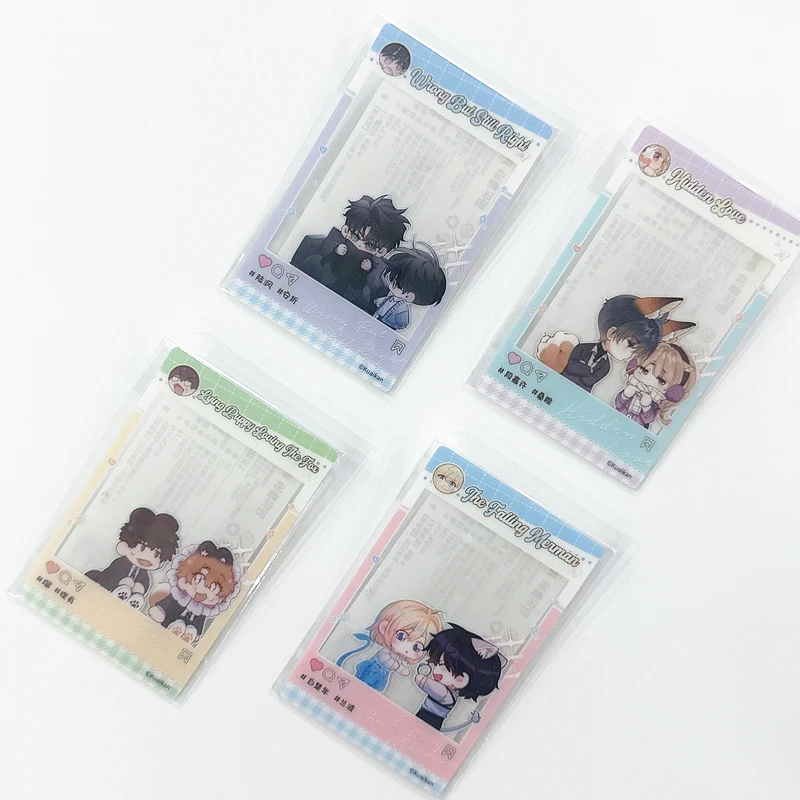 1PC 여우를 사랑하는 거짓말 강아지, 작은 버섯 커플 클리어 포토 카드-저널 장식용 카와이 투명 카드