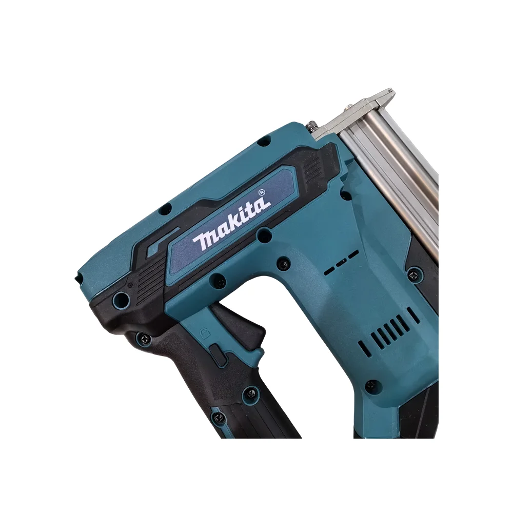 Imagem -02 - Makita Pistola de Pregos 18v Lítio em Linha Reta Pistola Pneumática Bandeja para Trabalhar Madeira Acabamento sem Escova Bateria de Lítio Ferramentas Recarregáveis