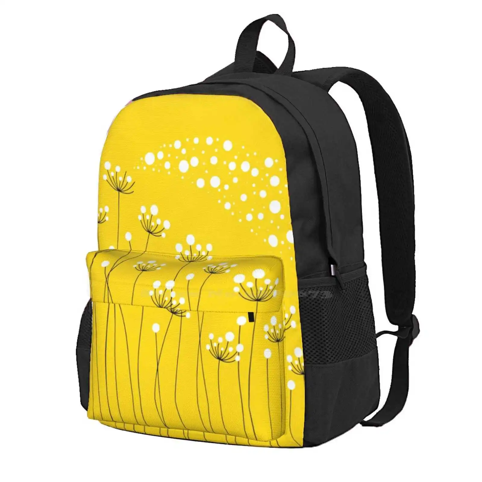 

Одуванчики (On Yellow) горячая Распродажа школьный рюкзак модные сумки Одуванчики цветы цветочный луг линии черный белый желтый