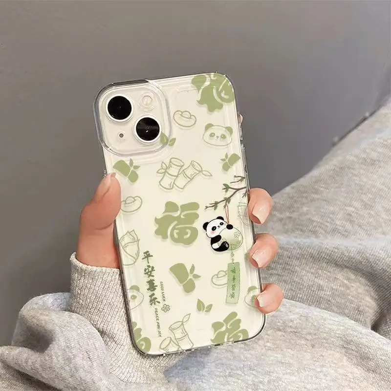 

Fuzhu Panda is suitable for iPhone 14 phone case Apple 16 pro max Cute 15 plus niche 13 China-Chic 12