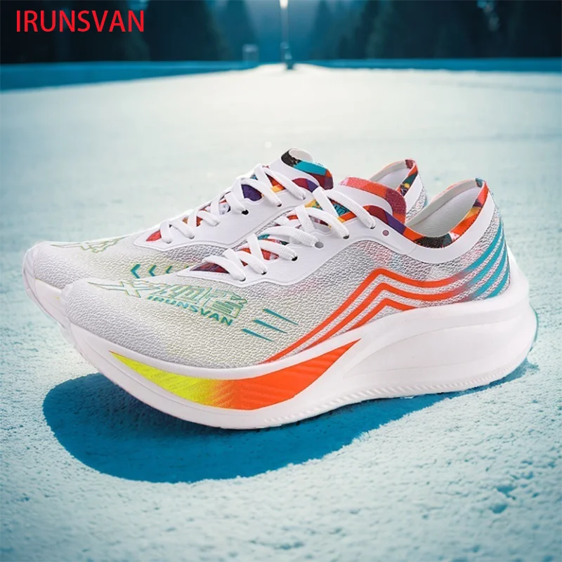 

IRUNSVAN Christmas Limited Edition Nylon Carbon Plate Marathon Men's Running Shoes Outdoor Breathable Women's Tennis Shoes