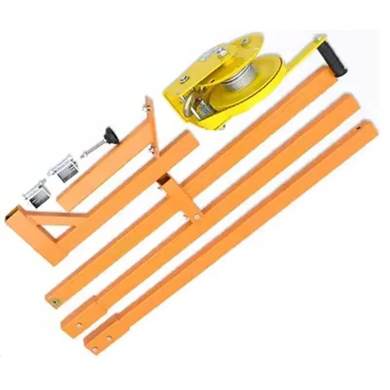 

1200 Lb Manual Winch Air Conditioner Lifting Assembly - Stainless Steel Self-Locking Folding for outside Installation