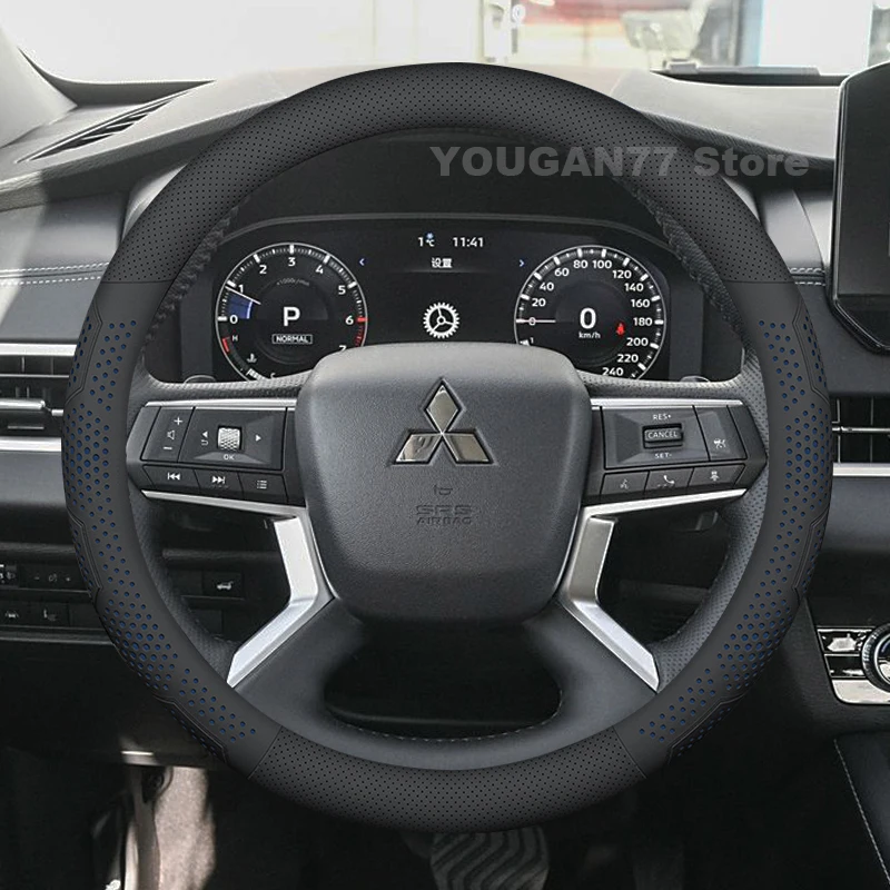 

Leather Car Steering Wheel Cover For Mitsubishi Outlander Xforce 2010-2024 2025 Non-slip Auto Steering Wheel Interior Accessory