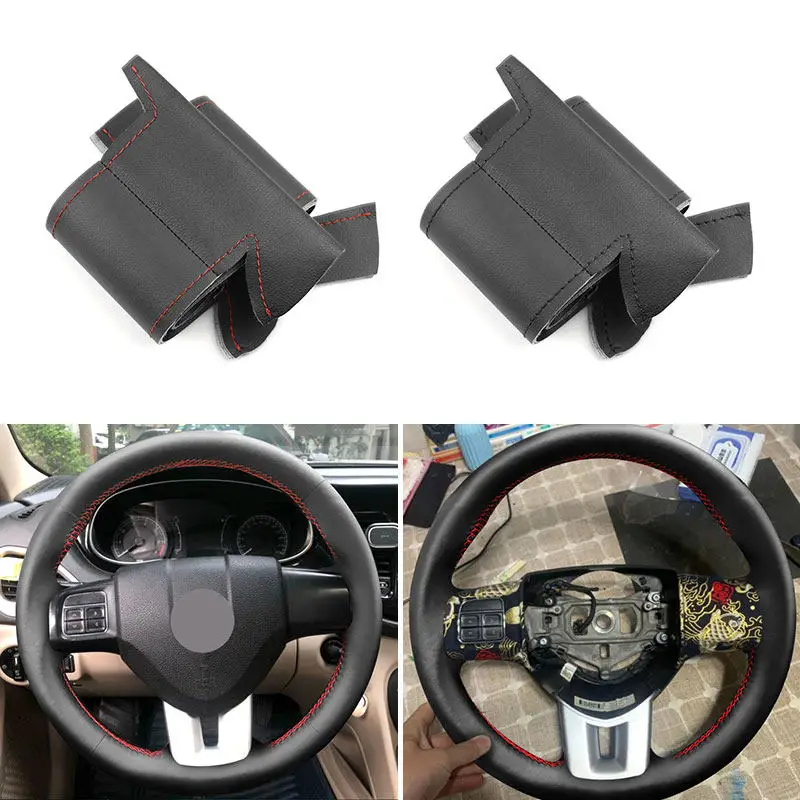 

Сшитая вручную кожа из микрофибры для Fiat Viaggio 2012 2013 2014 2015, накладка на руль салона автомобиля