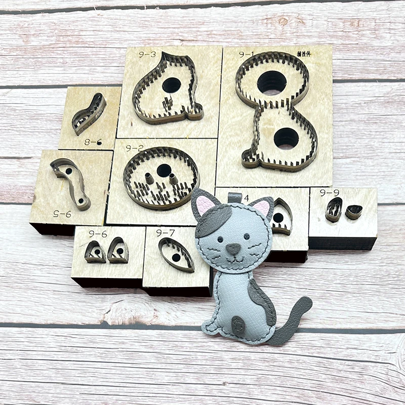 Picture 4: Cat Key pendant cat bag hanging ornament cutting mold Manual leather cutting tool die leather tools sew