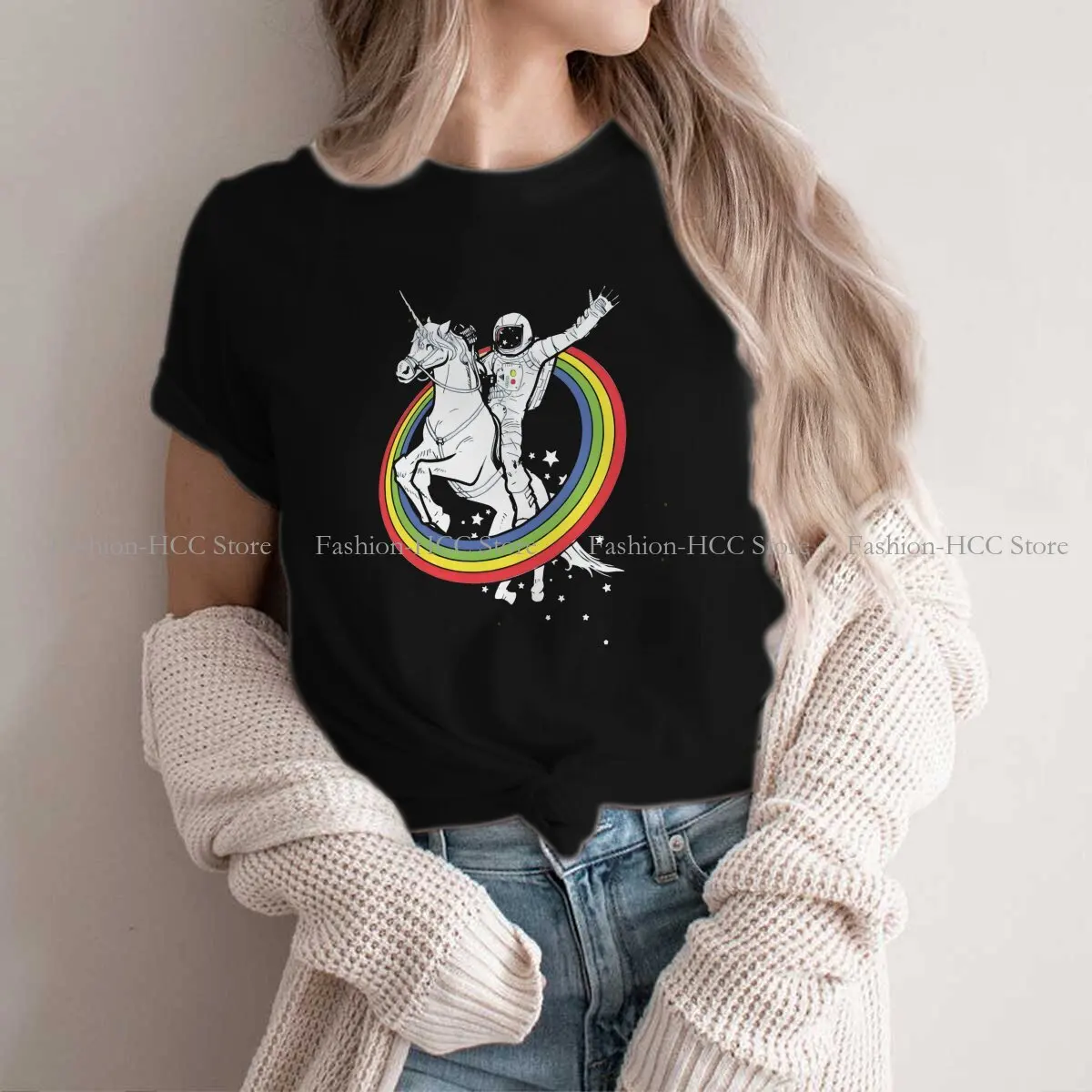 Epic Combo Round Collar TShirt Cute Unicorn Cartoon Original Polyester T Shirt Women Clothes Fashion