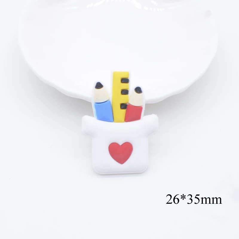 10Pcs NEW Large Simulation Stationery Soft Rubber Flatback Cabochon Scrapbook Kawaii DIY Embellishments Accessories
