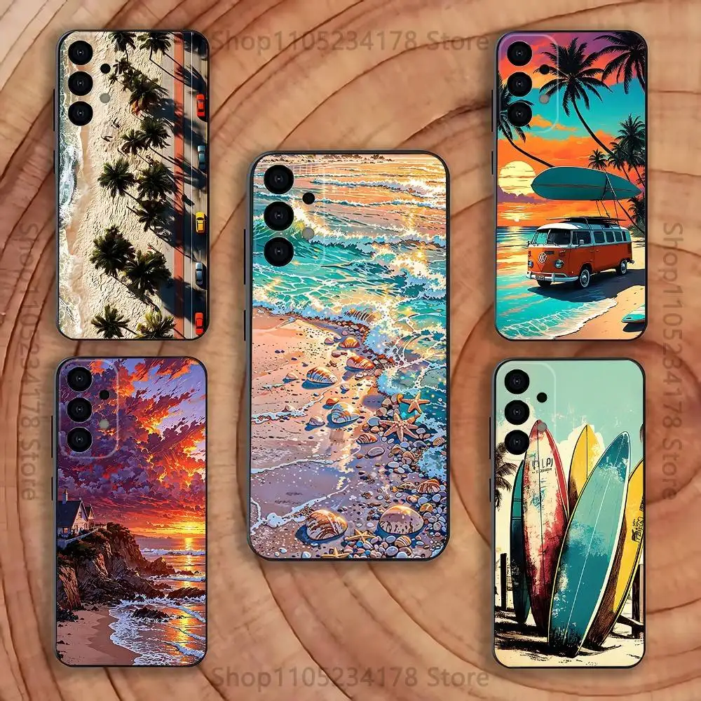 

Sea Tropical Palm Trees Beach Case for Samsung Galaxy S21 S25 FE S24 S23 Ultra S20 S9 S22 Plus S10 TPU Cover