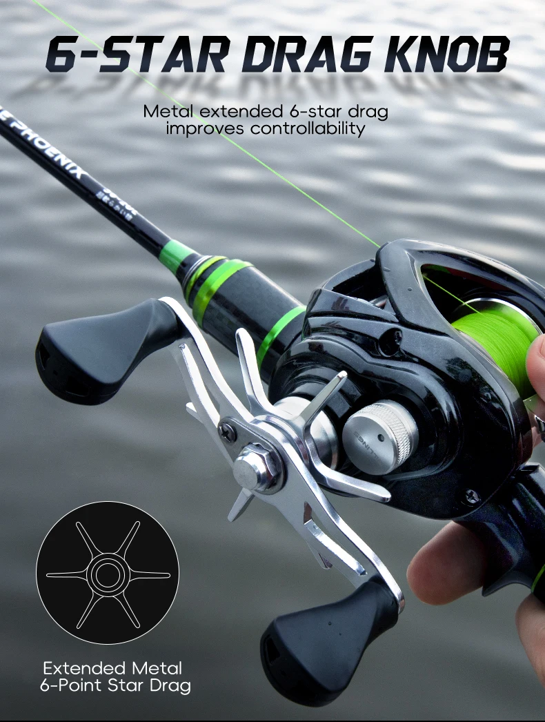 BILLINGS Baitcasting Reel DC Brake System 6KG Max Drag 167G Lightweight Baitcaster Fishing Reels 7.2:1 Gear Ratio 4+1BB Freshwater Casting Reel