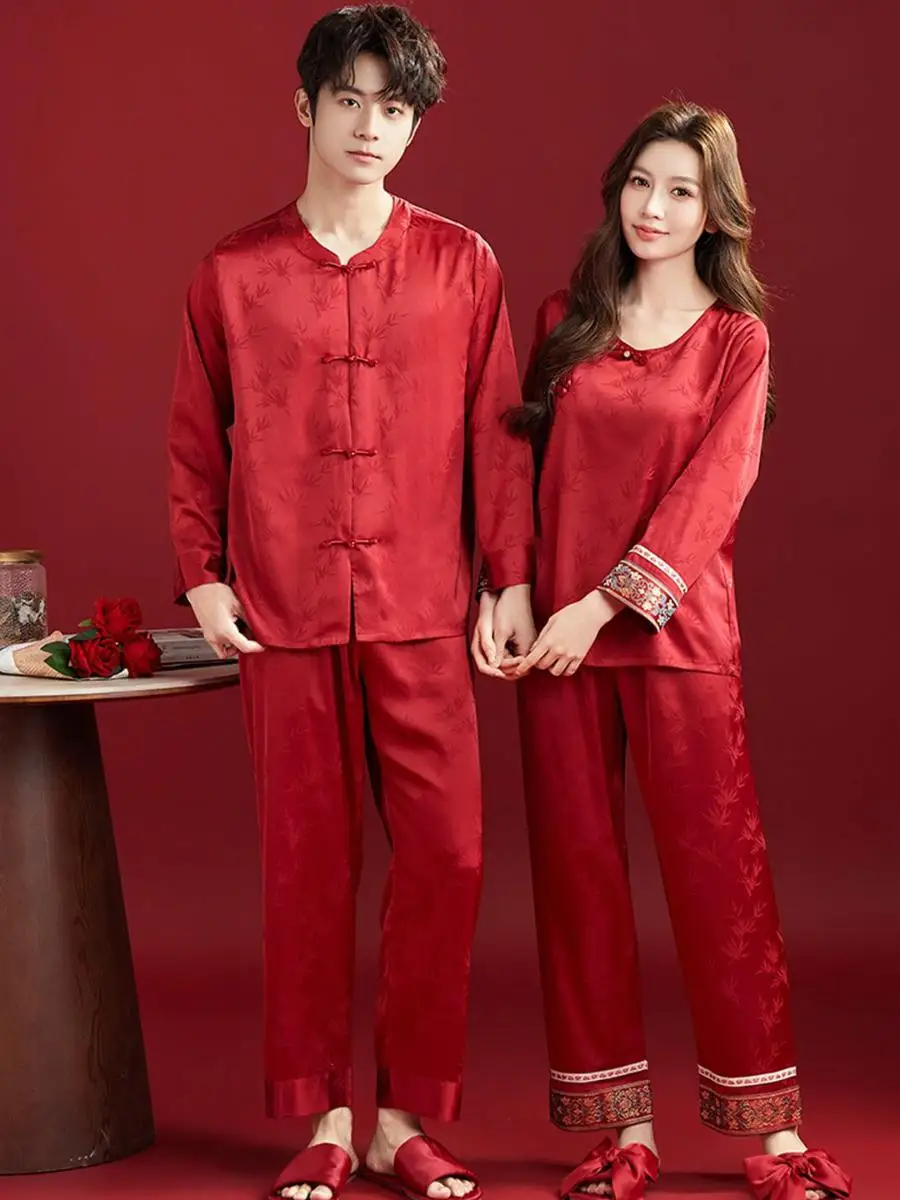 ensemble-de-pyjama-de-mariage-rouge-pour-couple-en-soie-glacee-pour-les-garcons-d'honneur-et-les-demoiselles-d'honneur-usage-de-mariage-haut-de-gamme-nouvelle-collection-printemps-automne-2026