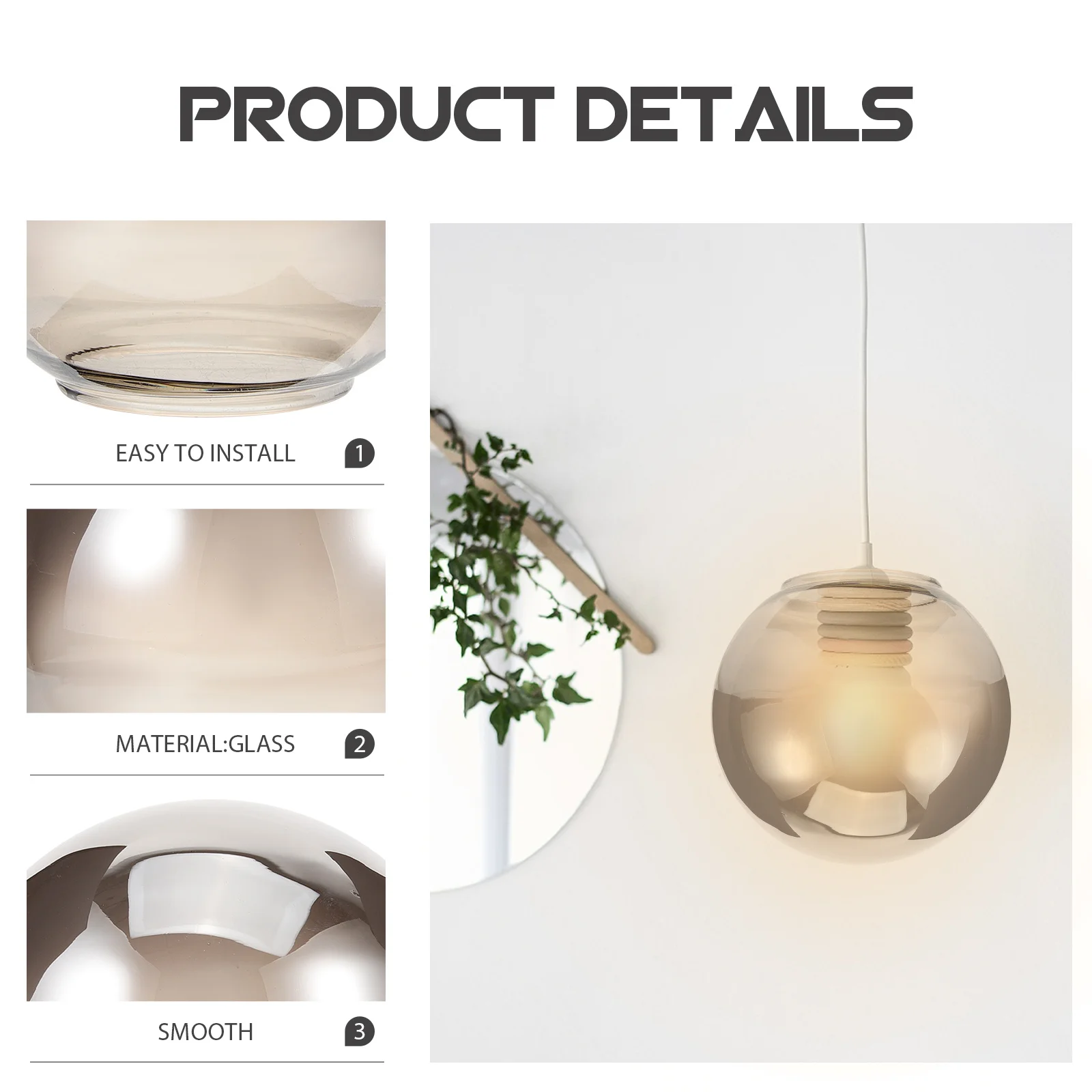 استبدال غلوب الزجاج غطاء مصباح غطاء الزخرفية لقلادة السقف الثريا الجدار الشمعدان غلوب الزجاج غطاء مصباح #2