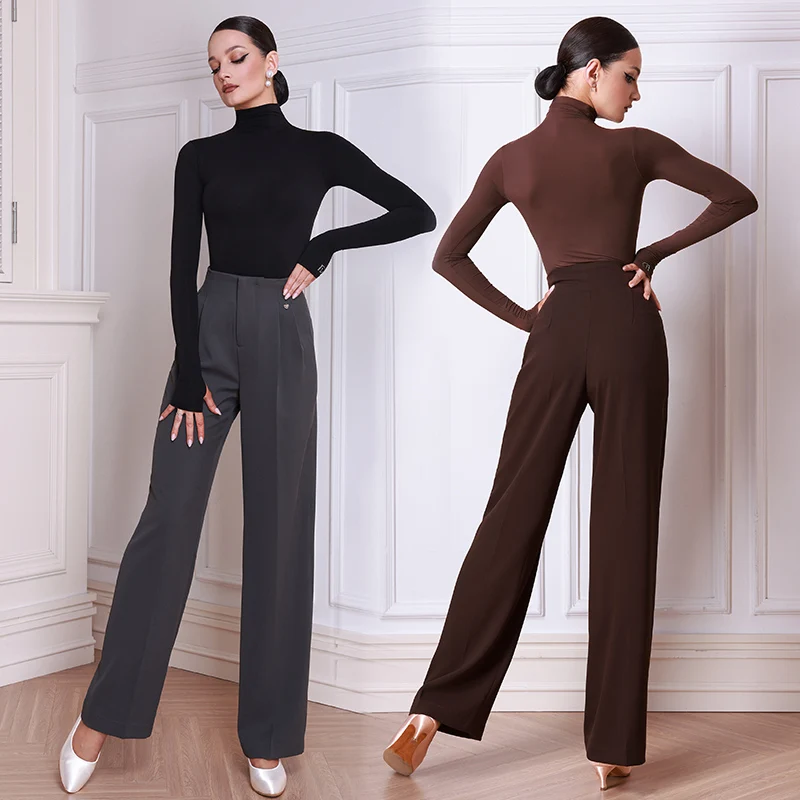 معيار جديد سراويل الرقص النساء الشتاء الأسود التدريب القمم قاعة الرقص ممارسة الملابس عالية الخصر الرقص السراويل رمادي 3095 #1