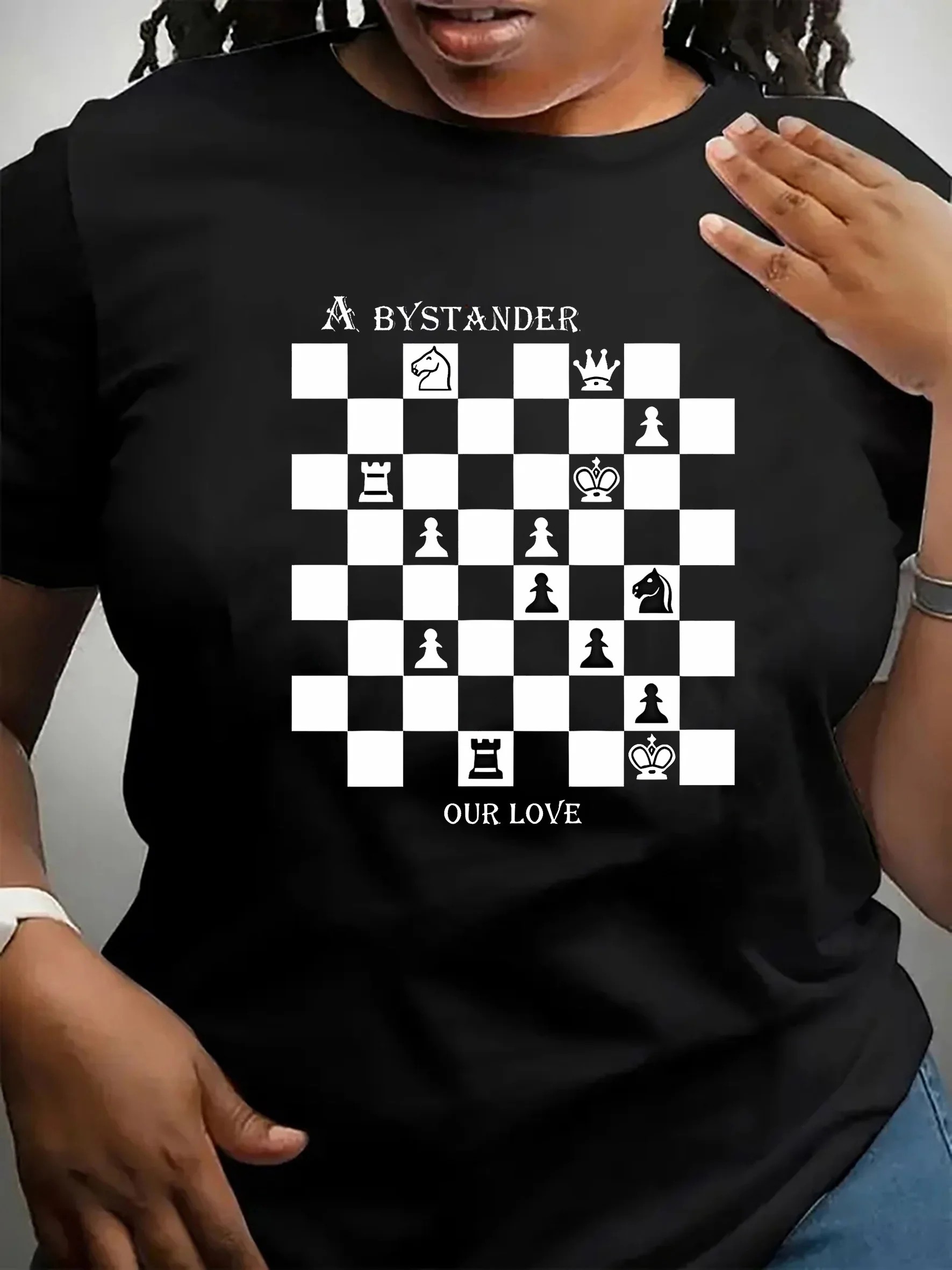 

Мужские и женские футболки с шахматным графическим принтом, лето, осень и зима из чистого хлопка, с короткими рукавами, роскошный бренд для занятий спортом на открытом воздухе