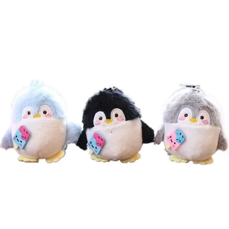 Mignon dessin animé pingouin Animal en peluche poupée jouets en peluche porte-clés sac pendentif créatif sac à dos suspendu ornement cadeau Ragdoll porte-clés