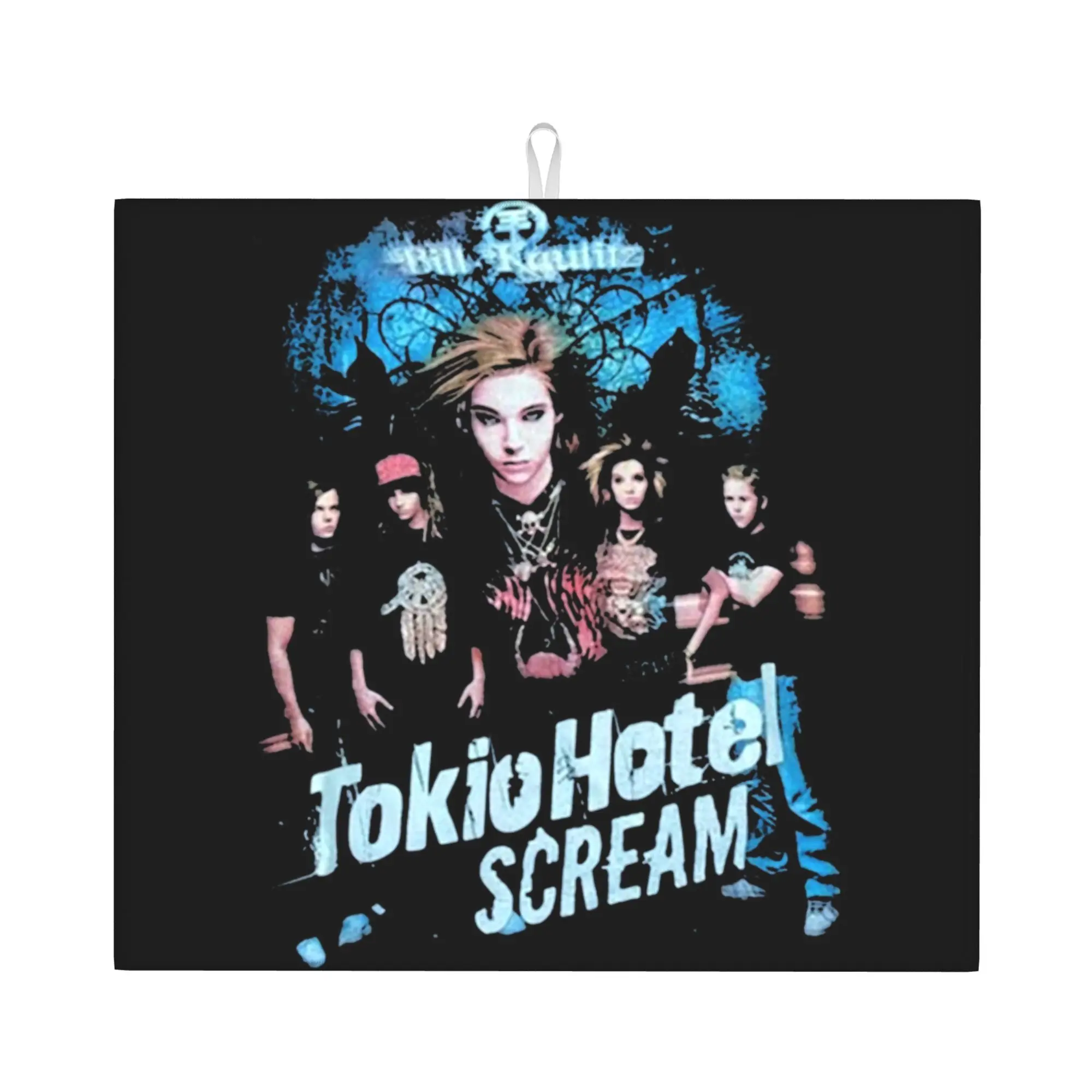 Tokio Hotels Non‑Slip Waterproof Absorbent Barware Tableware Oil Proof Reusable Heavy Metal Music Rock  Drying Mat For Kitchen