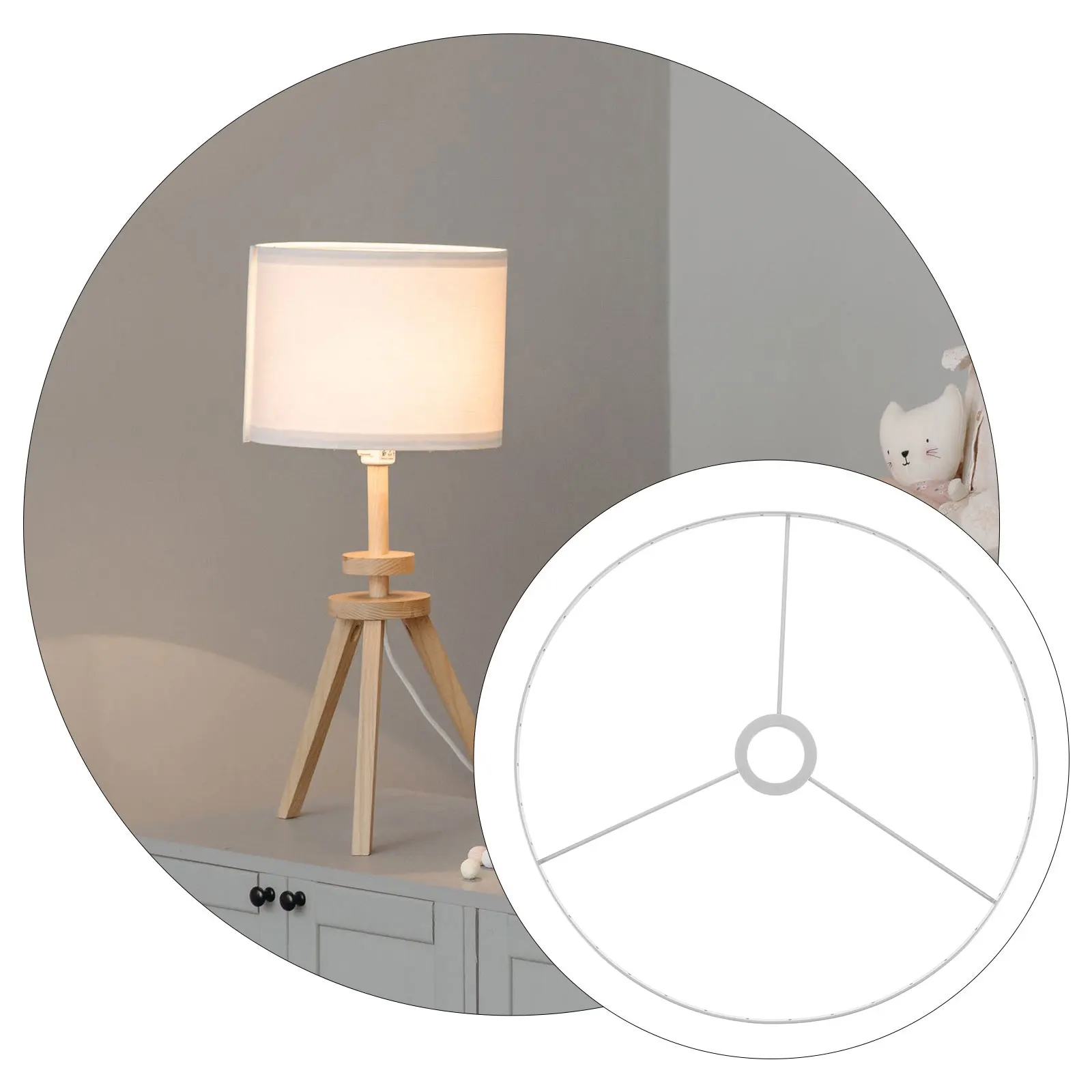 

E27 Lamp Shade Frame 4cm Hole Metal DIY Rings Robust Iron Construction Easy Clean Lamp Base Bracket Light Socket Ring Adapter