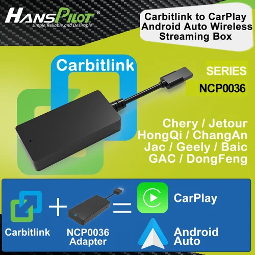 NCP0039 0036Carbit con cable Smartlink Phonelink Fácil conectar al adaptador inalámbrico CarPlay Android Auto 4 Baic Jetour Geely Chery