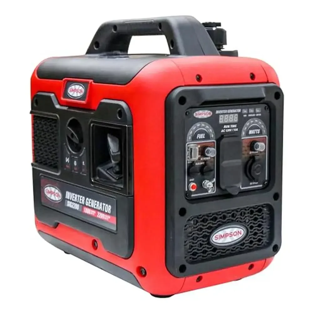 Portable Gas Inverter Generator Power Station 2200W Starting 1800W Running Camping RV Home Construction Quiet Engine LED Display