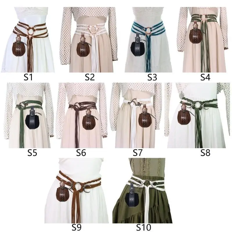 39BD Viktorianisches Taillenseilgürtel-Kostüm-Taillenmieder und PU-Leder-Taillenbeutel-Set für LARP-Events und historische – Detail 7