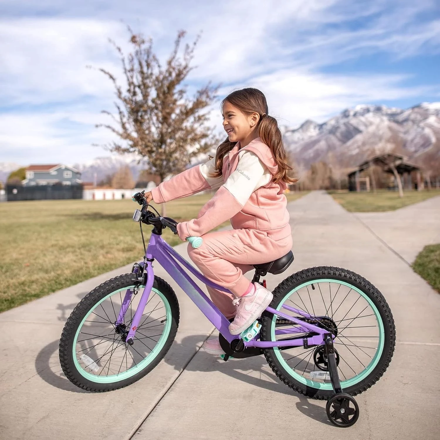 NEO Kids Bike for Ages 5-9 Years Old Boys & Girls, 20 Inch Kids Mountain Bicycle with Training Wheels & Handbrake & Kickstand