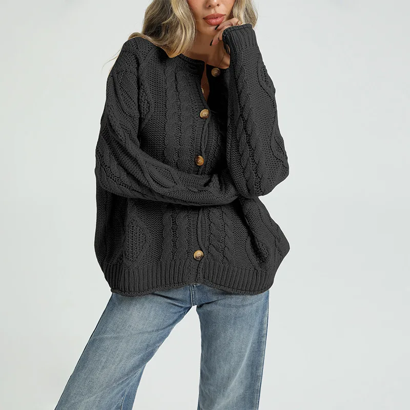 MsChuh Women's Roupas Femininas Baratas Com Frete Grátis Pulls Femmes All-match Loose Simple Style Cardigan Comfortable Sweater