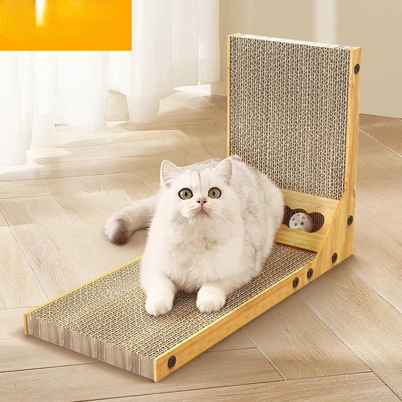 ROJECO Cat Scratcher L-Shaped Cat Scratching Board For Cats Toys Claw Grinding Scraper Mat Cat Furniture Protector Accesories