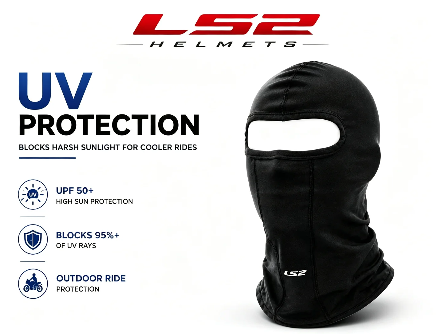 Ls2 original Motorrad Gesichts maske Sturmhaube Sommer atmungsaktive Eis Seide Motocross Reit maske UV Sonnenschutz Motorrad Zubehör – Detail 5