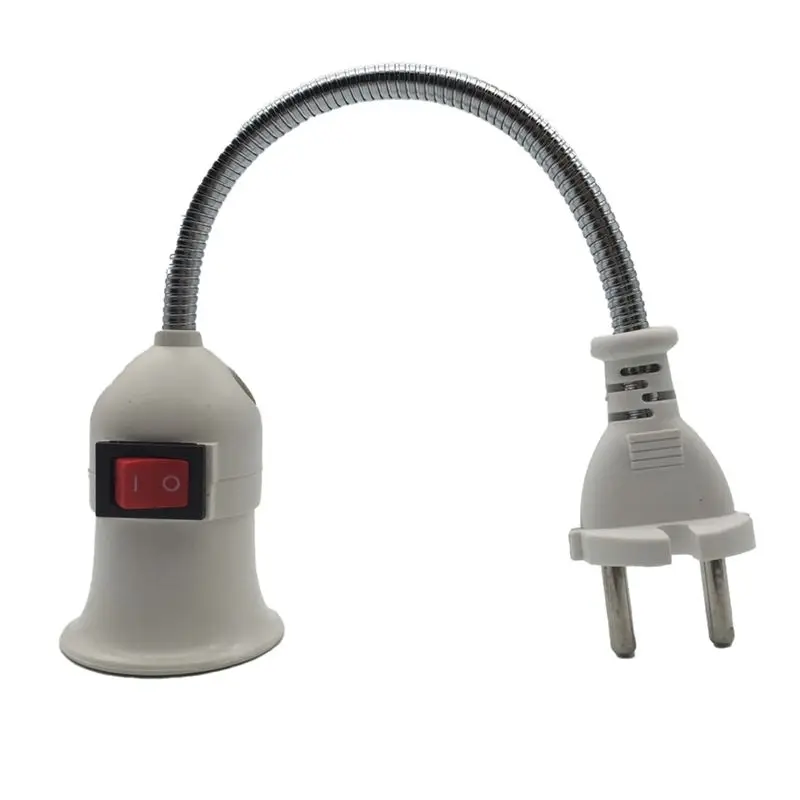 AS60-E27 Lamp Base Conversion Led Light Wall Flexible Lamp Holder Converter With Switch Led Head Bulb Socket